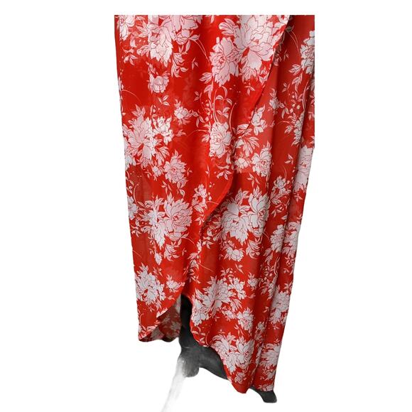 Lush large Floral maxi Dress with adjustable straps - - Picture 2 of 5